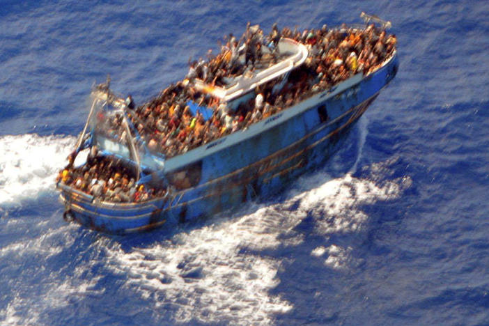 Migrants onboard the Adriana, during a rescue operation before the boat capsized on the open sea off Greece on June 14. Egypt is the country with the highest number of illegal migrants heading to Europe.