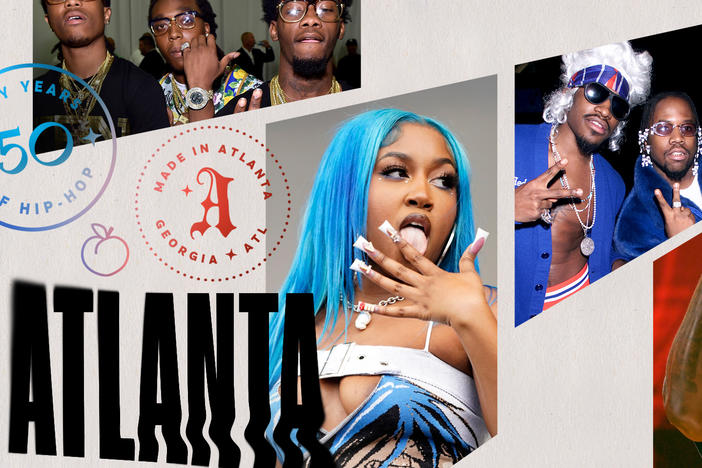 Migos, Baby Tate, Outkast & Jeezy. Collage by Jackie Lay / NPR.