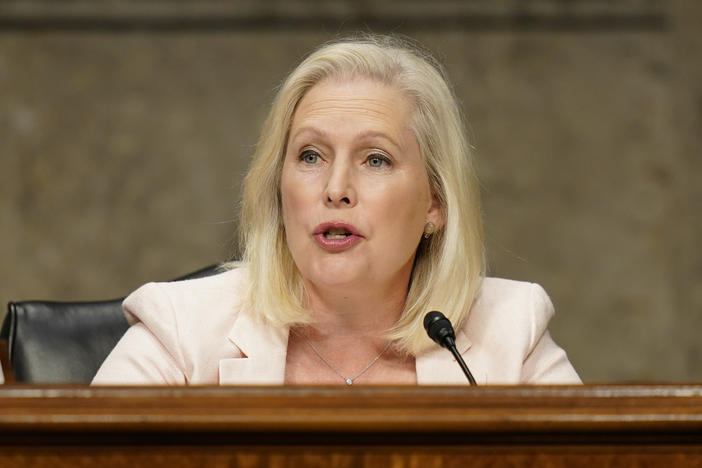 Sen. Kirsten Gillibrand, D-N.Y., speaks during a Senate Armed Services Committee hearing.