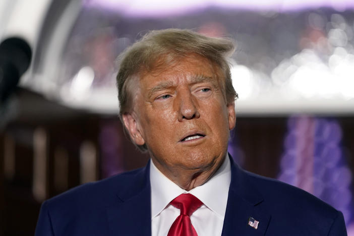 Former President Donald Trump speaks at Trump National Golf Club in Bedminster, N.J., on June 13 after pleading not guilty in a Miami courtroom earlier in the day to mishandling classified documents.
