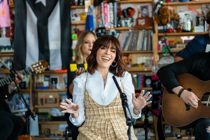 Kany Garcia performs a Tiny Desk concert.