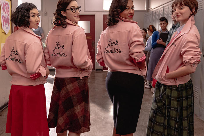 <em>Grease: Rise of the Pink Ladies</em> was recently nominated for two Emmys but it was canceled after one season and has been removed from Paramount+. Above, Tricia Fukuhara as Nancy Nakagawa, left, Marisa Davila as Jane Facciano, Cheyenne Wells as Olivia Valdovinos and Ari Notartomaso as Cynthia Zdunowski<em>.</em>