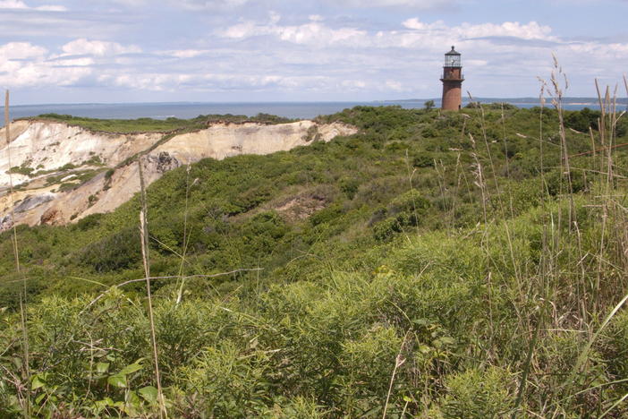The Gay Head lighthouse rises above the cliffs on Martha's Vineyard, Mass., in 2010. The body of Tafari Campbell, a personal chef to the Obamas, was recently recovered in nearby Edgartown Great Pond.