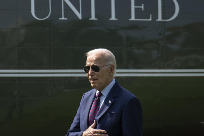 President Biden issued an executive order altering the U.S. Uniform Code of Military Justice, after Congress endorsed key changes to how the military handles sexual assault cases. Biden is seen here heading to Marine One on the South Lawn of the White House on Friday.