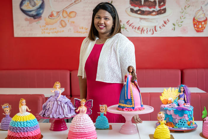 Vichitra Rajasingh had 80 Barbies as a kid. Living in a small town at a time when there wasn't much entertainment, she says Barbie was a source of limitless imagination. At the bakery she now runs, she bakes about half-a-dozen Barbie cakes a week. She says the dolls remind her of her grandmother, who passed away at age 87 in January and who used to surprise her by sewing outfits for her dolls.