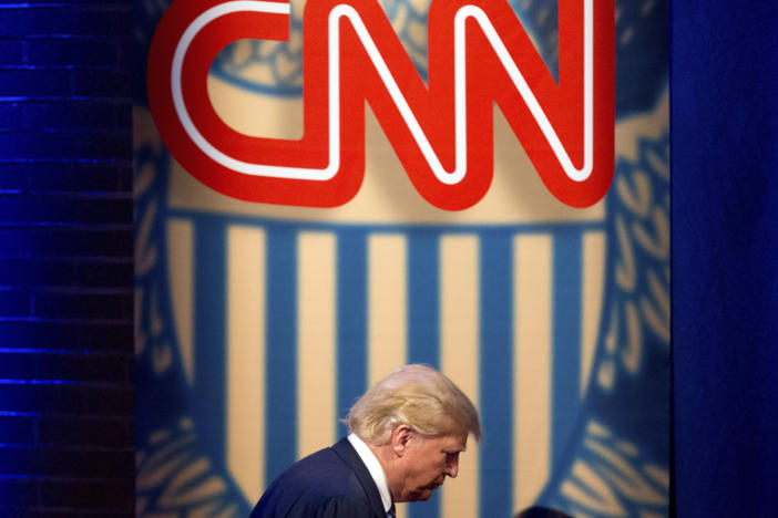 Donald Trump arrives for a CNN town hall at the University of South Carolina in Columbia, S.C., on Feb. 18, 2016.