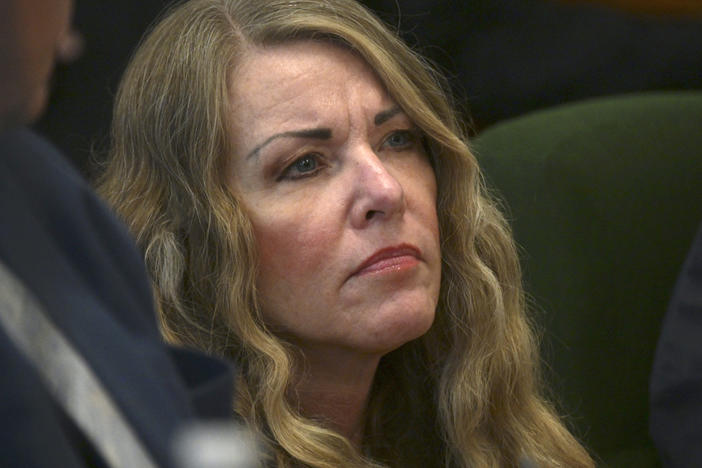 Lori Vallow Daybell was sentenced to life in prison without parole for the murders of her two youngest children and conspiracy to murder a romantic rival. She is seen here during the sentencing hearing at the Fremont County Courthouse in St. Anthony, Idaho.