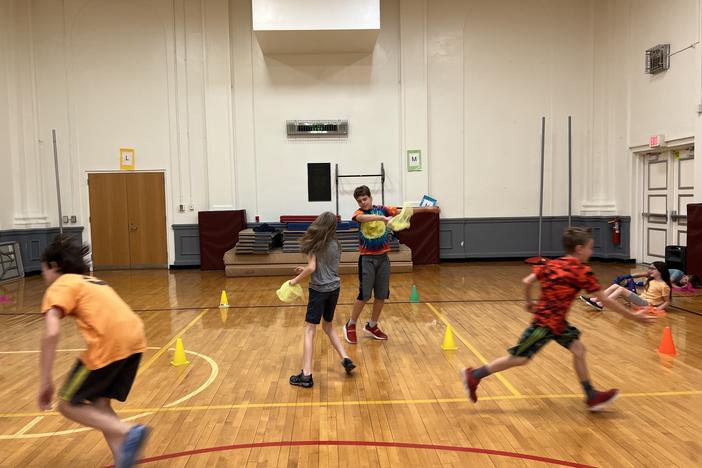 In Suzanne Horsley's wellness classes at Toll Gate Grammar School in Pennington, N.J., elementary students learn about the health impacts of climate change. They play games that demonstrate what they have learned.