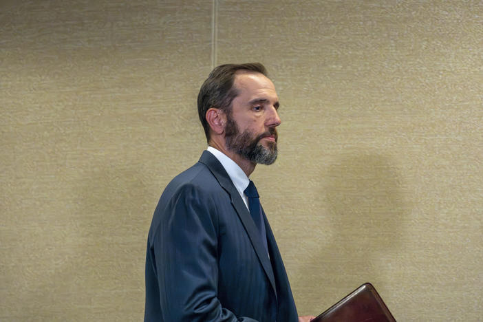Special counsel Jack Smith arrives to speak to reporters on June 9 in Washington.