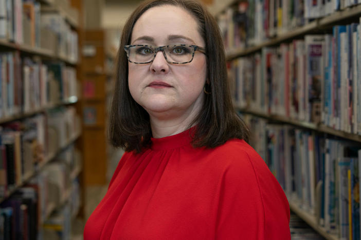 School librarian Amanda Jones endured harassment and threats after speaking out in defense of a diverse selection of books in the public libraries of Livingston Parish, La.