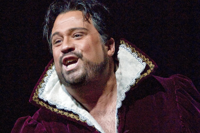 David Daniels performs in the title role of Handel's <em>Giulio Cesare</em> at the Metropolitan Opera in 2007.