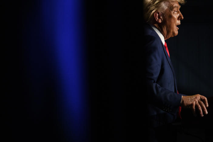 Former President Donald Trump speaks as the keynote speaker at the 56th Annual Silver Elephant Dinner hosted by the South Carolina Republican Party on Aug. 5 in Columbia, S.C.