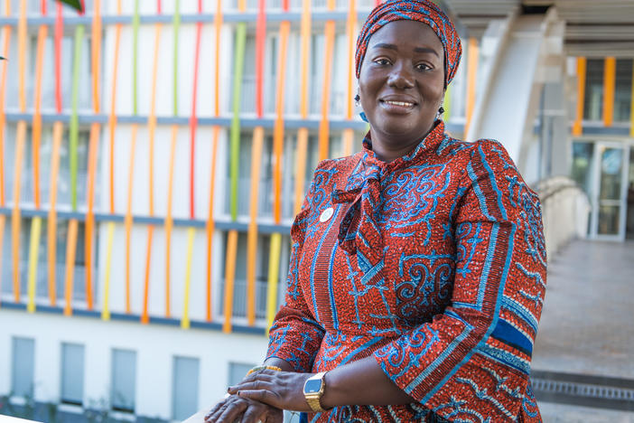Rukaya Mumuni, nurse and public health specialist from Ghana, at the Women Deliver Conference in Kigali, Rwanda. "I wish women [could] get the right training, compensation, mentorship and recognition for the vital work they do in health care," she says.