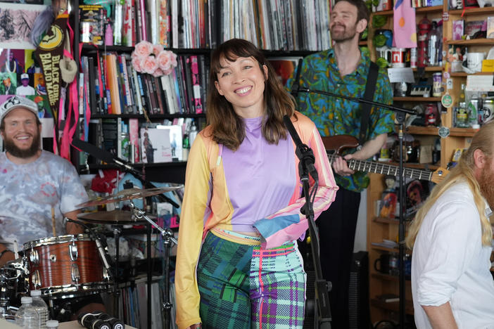 Little Dragon performs a Tiny Desk concert July 12, 2023, at NPR headquarters in Washington, D.C.