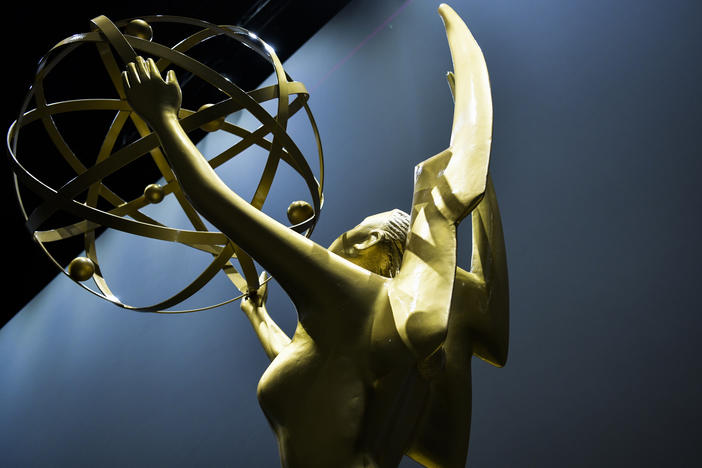 The 75th Emmy Awards were supposed to air on Sept. 18, 2023, but they have been postponed to Jan. 15, 2024. They will air on FOX. Above, an Emmy statuette in Los Angeles in September 2019.