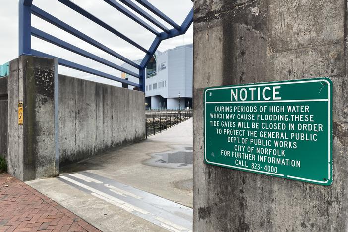 A section of Norfolk's existing floodwall, built by the U.S. Army Corps of Engineers in 1971. It will be expanded as part of the new project.