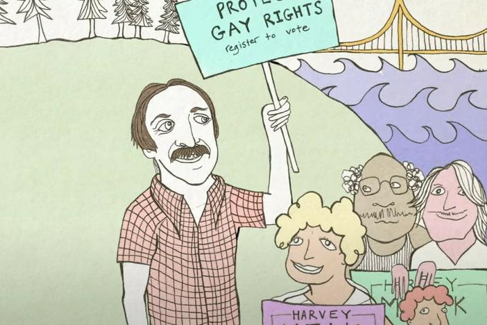 A new children's album on Smithsonian Folkways includes a song about gay activist and politician Harvey Milk. The album was co-written by Cass McCombs and San Francisco preschool teacher Greg Gardner.