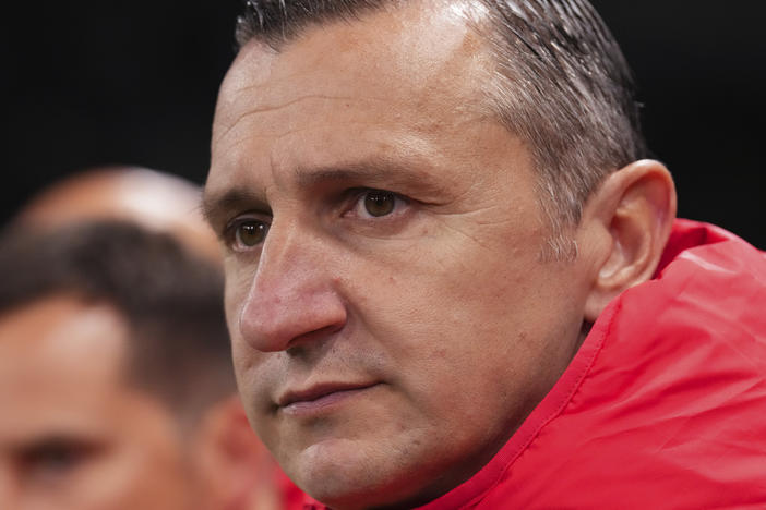 U.S. coach Vlatko Andonovski watches during the Women's World Cup round of 16 soccer match between Sweden and the United States in Melbourne, Australia, Aug. 6, 2023. Andonovski stepped down, according to a statement from the U.S. Soccer Federation released Thursday, Aug. 17. The move comes less than two weeks after the Americans were knocked out of the Women's World Cup earlier than ever before.