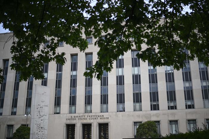 The E. Barrett Prettyman U.S. Courthouse in Washington on Aug. 5. Judge Tanya Chutkan received death threats on her chamber's phone line, a court affidavit says.