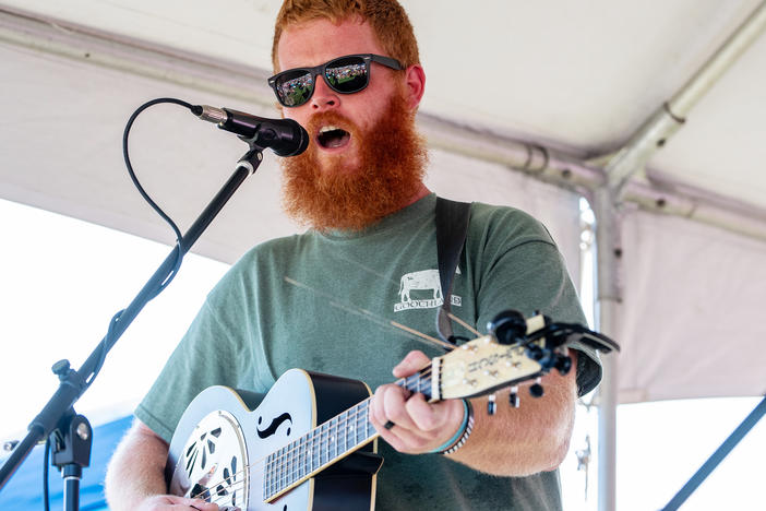 Oliver Anthony performs at the Eagle Creek Golf Club on Aug. 19, 2023, in Moyock, N.C.