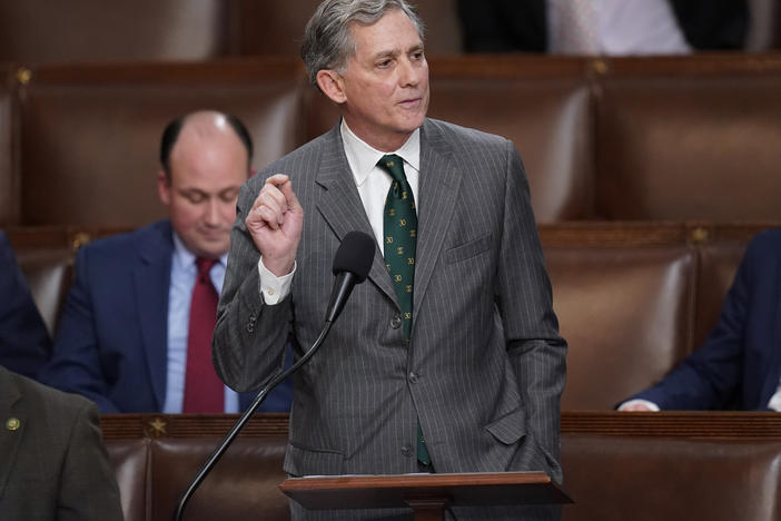Rep. French Hill, R-Ark., pictured on Jan. 5 on Capitol Hill, was among three members of Congress who  made a brief visit to opposition-held northwest Syria on Sunday, the first known trip to the war-torn country by American lawmakers in six years.