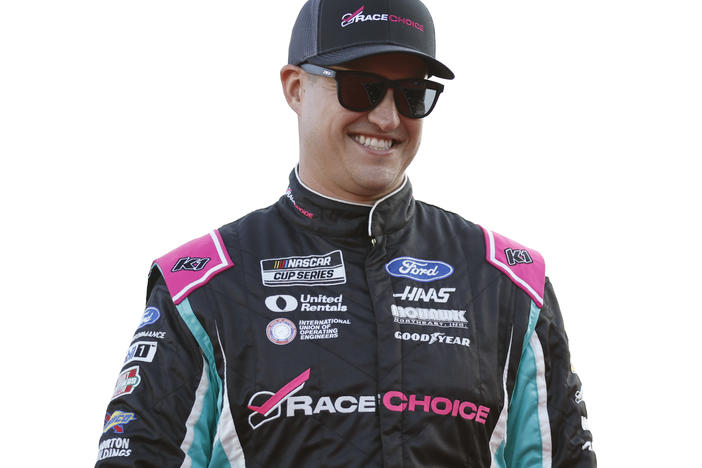 Driver Ryan Preece is introduced on stage on Saturday at Daytona International Speedway in Daytona Beach, Fla. His car flipped over in a terrifying wreck in the race's final laps.