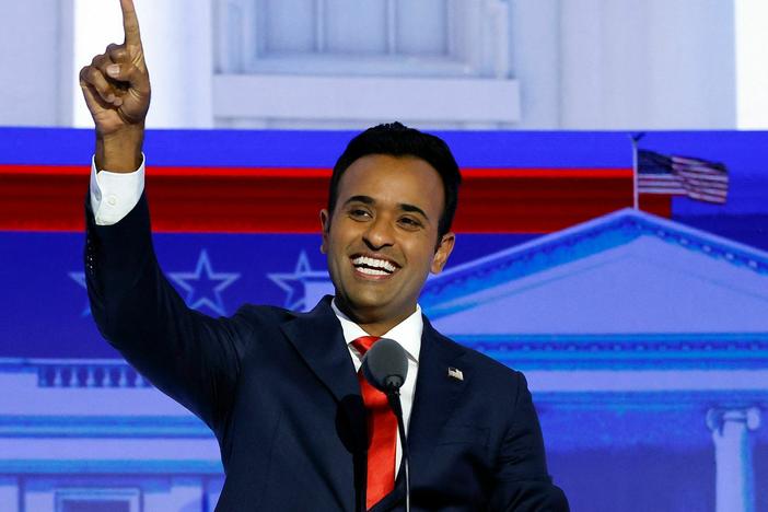 Entrepreneur Vivek Ramaswamy took center stage at the Republican primary debate in Milwaukee on Wednesday.