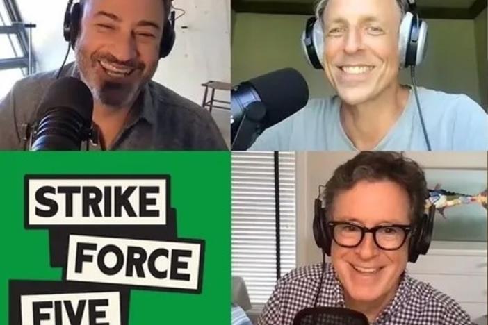 The late night heavyweights are putting their power into a new podcast, sharing this image on the Instagram page for the show.