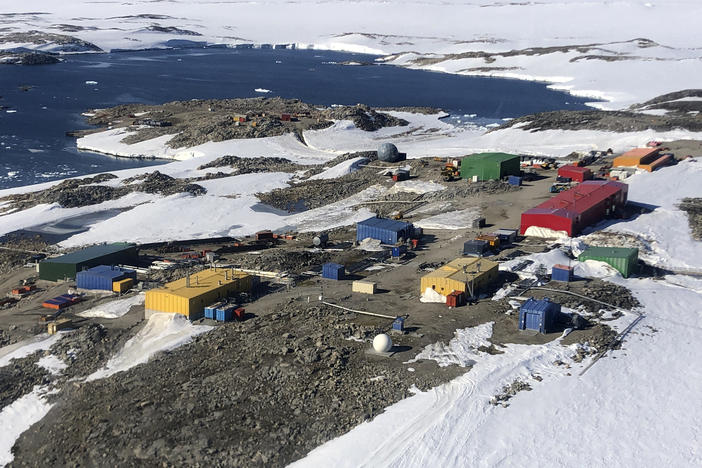 In this undated photo provided by the Australian Antarctic Division, Casey research station is photographed from the air.