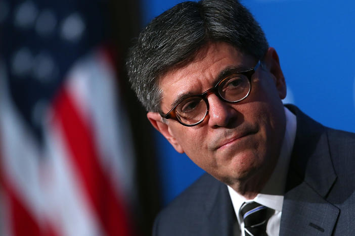 Then- Secretary of Treasury Jacob Lew speaks at the Asia Society of Northern California on March 31, 2015 in San Francisco, California.