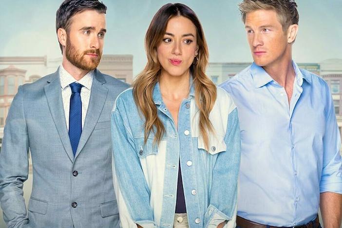 Blair Penner, left, Chloe Bennet and Anthony Konechny in <em>Married by Mistake.</em>