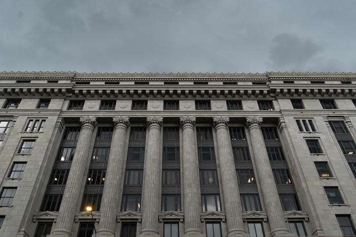 The front of the Fulton County Courthouse, the site of criminal proceedings against former President Donald Trump for election interference. The special grand jury's report that investigated those claims released Friday.