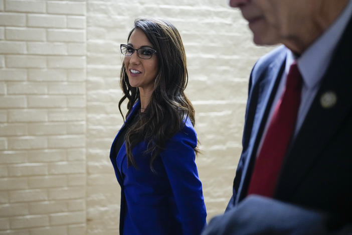 Rep. Lauren Boebert, pictured here at the U.S. Capitol in January, was escorted from a Denver theater on Sunday night after multiple complaints of disruptive behavior.