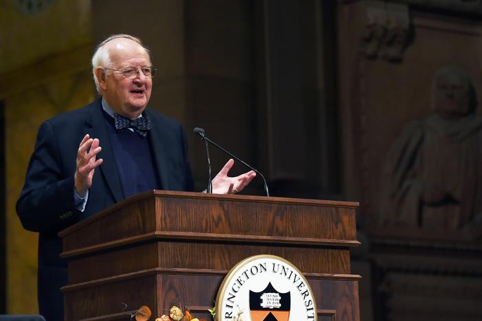 US-British economist Angus Deaton speaks at a press conference after winning the Nobel Prize for Economics at Princeton University in Princeton, New Jersey, on October 12, 2015.