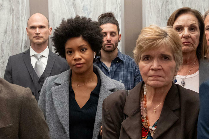 Sinclair Daniel (center) plays Nella on Hulu's T<em>he Other Black Girl</em>.