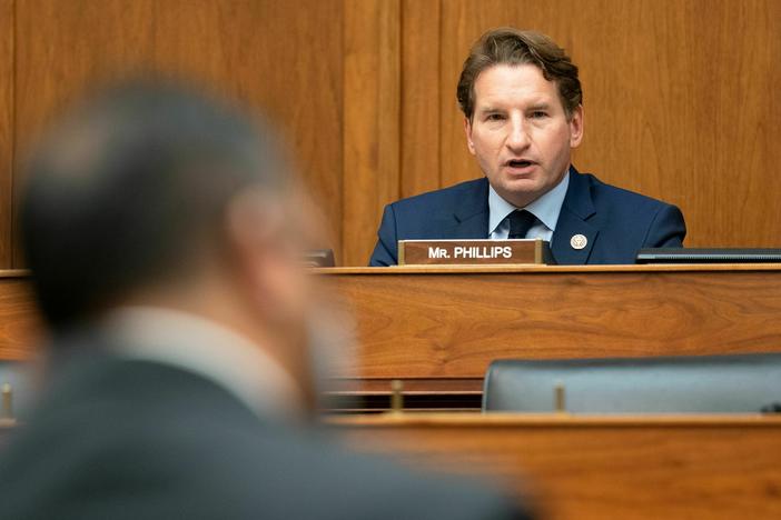 Rep. Dean Phillips, a Democrat from Minnesota, speaks on Capitol Hill in 2020. He would like to see 18-year term limits and more young people in Congress.