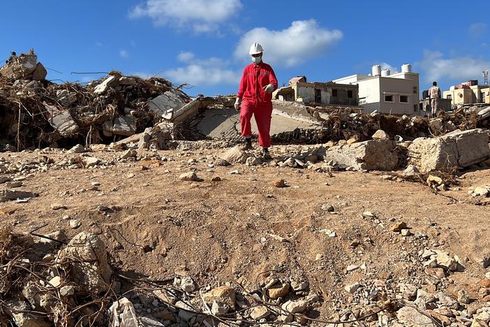 Search and rescue operations are underway in the region affected by floods due to Storm Daniel in Derna, Libya, Sept. 14.