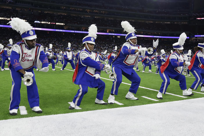 The Tennessee State University Aristocrat of Bands  performs during the 2023 National Battle of the Bands, a showcase for HBCU marching bands, held at NRG Stadium Saturday, August 26, 2023, in Houston.