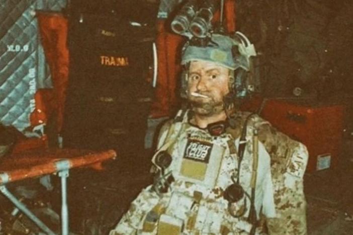 James Hatch in Afghanistan in July, 2009, the night he was wounded.