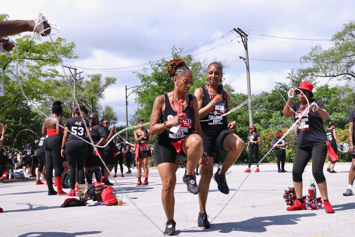 Women, aged 40 and older, gathered in Chicago to jump Double Dutch during the club's annual playdate.