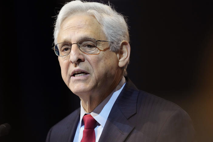 U.S. Attorney General Merrick Garland speaks at the American Bar Association annual meeting on August 7 in Denver.