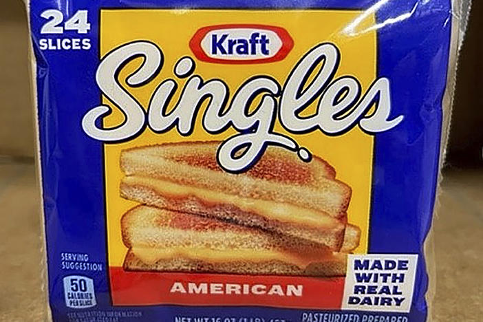 This image provided by Kraft Heinz shows a 24-pack of American cheese slices.