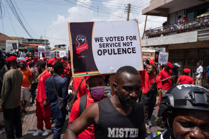 Protests over the cost of living, like this one last November in Accra, have become increasingly frequent in Ghana. Police arrested 49 protesters on Thursday, during fresh demonstrations against the cost of living and the economic crisis gripping the country. Once an African success story, Ghana has become locked in a cycle of economic crisis and IMF bailouts.