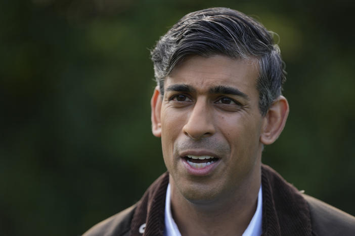 British Prime Minister Rishi Sunak visits Writtle University College, an agricultural college in Writtle, United Kingdom, a day after making his announcement about changes to Britain's climate policies.