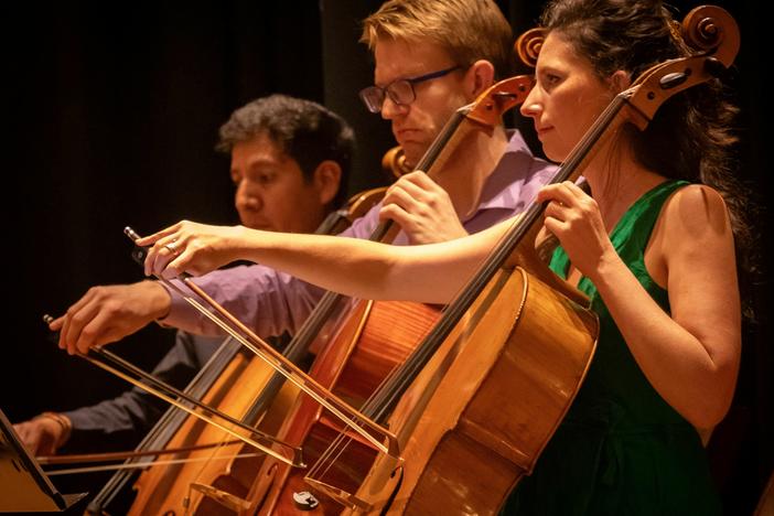 Cellist Katie Tertell (front right) performs at the <a href="https://www.appalachianchamber.org/">Appalachian Chamber Music Festival</a>, which featured what's believed to be the U.S. premiere of Cassadó's String Quartet No. 1 this year.