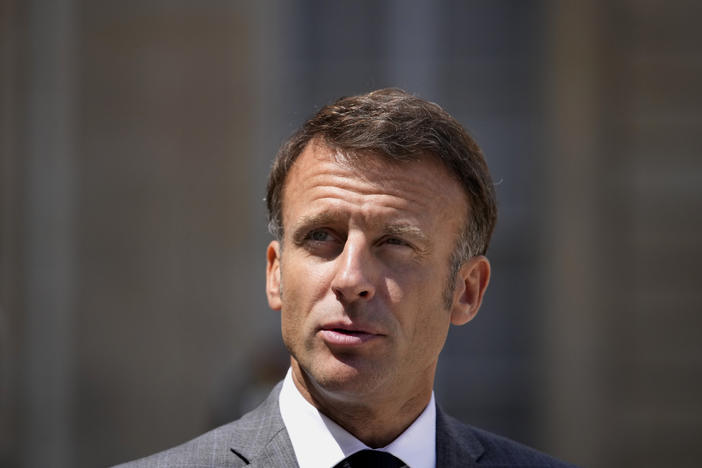 French President Emmanuel Macron, pictured in July in Paris, says France will end its military presence in Niger and pull its ambassador out of the country after its democratically elected president was deposed in a coup.