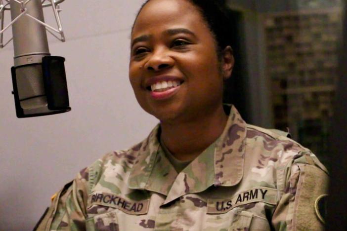 Maj. Gen. Janeen Birckhead serves as Maryland's 31st adjutant general — making her the only Black woman who leads a state military in the U.S. Here, Birckhead sits inside NPR's studios for an interview with NPR's Jonathan Franklin.