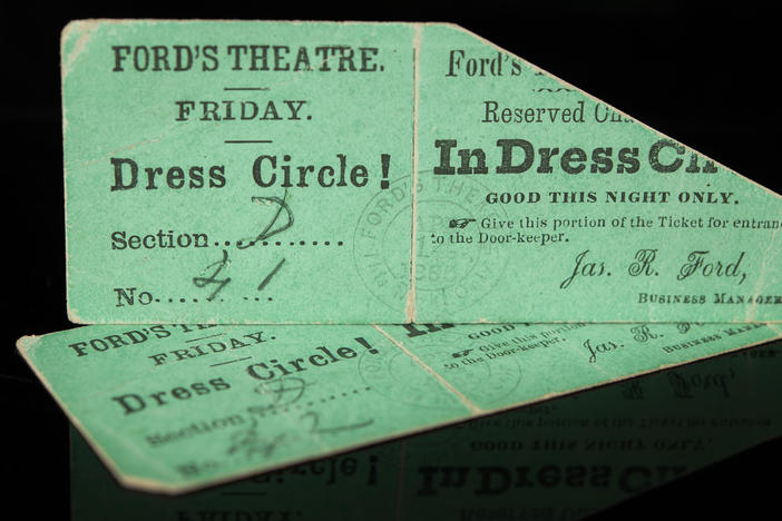 An auction house sold two tickets to the play at Ford's Theatre from the night that Abraham Lincoln was assassinated.