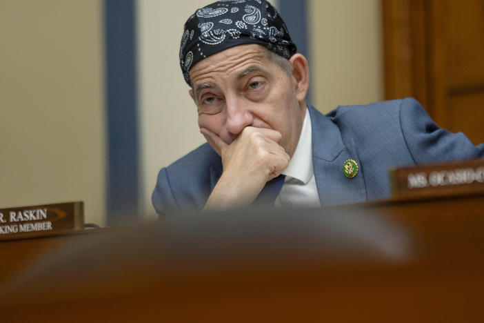 Rep. Jamie Raskin D-Md., listens to testimony during a House Oversight and Accountability subcommittee on July 26.