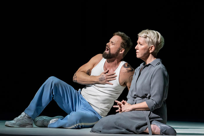 Ryan McKinny and Joyce DiDonato star in the Metropolitan Opera's new production of <em>Dead Man Walking</em>, which opened Tuesday at the Met in New York.